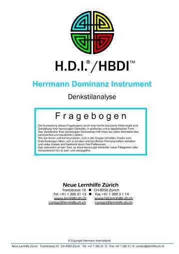 hbdi fragebogen